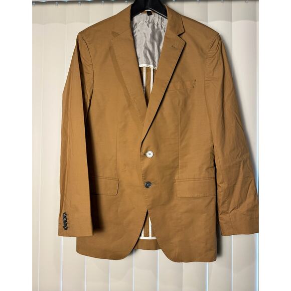 NWOT Hugo Boss Tan Hartlay 2 Stretch Slim Fit Cotton Jacket Brown Tan $645 - Picture 6 of 16